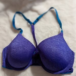 Victoria's Secret Purple and Teal Racerback T-shirt 34D Bra